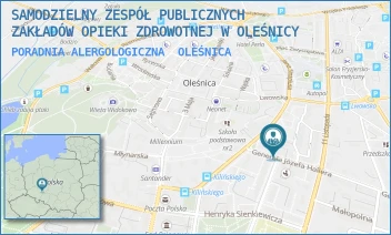PORADNIA ALERGOLOGICZNA - SAMODZIELNY ZESPÓŁ PUBLICZNYCH ZAKŁADÓW OPIEKI ZDROWOTNEJ W OLEŚNICY - UL. GEN.J.HALLERA 25, OLEŚNICA