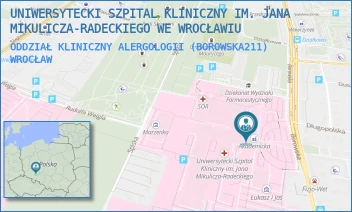 ODDZIAŁ KLINICZNY ALERGOLOGII (BOROWSKA211) - UNIWERSYTECKI SZPITAL KLINICZNY IM. JANA MIKULICZA-RADECKIEGO WE WROCŁAWIU - UL. BOROWSKA 213,  WROCŁAW