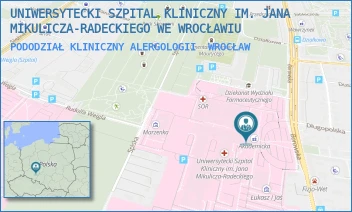 PODODZIAŁ KLINICZNY ALERGOLOGII - UNIWERSYTECKI SZPITAL KLINICZNY IM. JANA MIKULICZA-RADECKIEGO WE WROCŁAWIU - UL. BOROWSKA 213,  WROCŁAW
