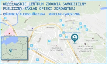 PORADNIA ALERGOLOGICZNA - WROCŁAWSKIE CENTRUM ZDROWIA SAMODZIELNY PUBLICZNY ZAKŁAD OPIEKI ZDROWOTNEJ - UL. DOKERSKA 9,  WROCŁAW-FABRYCZNA
