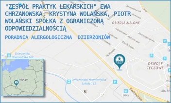 PORADNIA ALERGOLOGICZNA - "ZESPÓŁ PRAKTYK LEKARSKICH" EWA CHRZANOWSKA, KRYSTYNA WOLAŃSKA, PIOTR WOLAŃSKI SPÓŁKA Z OGRANICZONĄ ODPOWIEDZIALNOŚCIĄ - UL. OSIEDLE TĘCZOWE 12A,  DZIERŻONIÓW