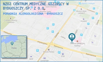 PORADNIA ALERGOLOGICZNA - NZOZ CENTRUM MEDYCZNE GIZIŃSCY W BYDGOSZCZY SP. Z O.O. - LEŚNA 9,  BYDGOSZCZ