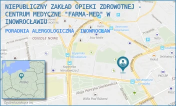 PORADNIA ALERGOLOGICZNA - NIEPUBLICZNY ZAKŁAD OPIEKI ZDROWOTNEJ - CENTRUM MEDYCZNE "FARMA-MED" W INOWROCŁAWIU - NARUTOWICZA 24,  INOWROCŁAW