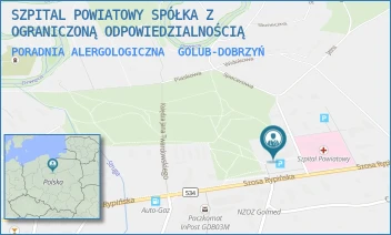 PORADNIA ALERGOLOGICZNA - SZPITAL POWIATOWY SPÓŁKA Z OGRANICZONĄ ODPOWIEDZIALNOŚCIĄ - DR J.G. KOPPA 1A,  GOLUB-DOBRZYŃ