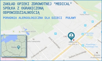 PORADNIA ALERGOLOGICZNA DLA DZIECI - ZAKŁAD OPIEKI ZDROWOTNEJ "MEDICAL" SPÓŁKA Z OGRANICZONĄ ODPOWIEDZIALNOŚCIĄ - KRUKA 2,  PUŁAWY