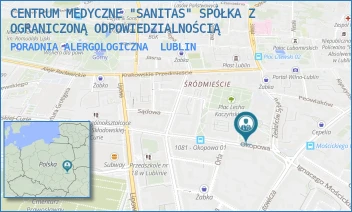 PORADNIA ALERGOLOGICZNA - CENTRUM MEDYCZNE "SANITAS" SPÓŁKA Z OGRANICZONĄ ODPOWIEDZIALNOŚCIĄ - OKOPOWA 3,  LUBLIN