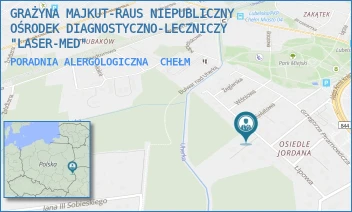PORADNIA ALERGOLOGICZNA - GRAŻYNA MAJKUT-RAUS NIEPUBLICZNY OŚRODEK DIAGNOSTYCZNO-LECZNICZY "LASER-MED" - LIPOWA 27,  CHEŁM