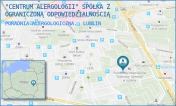 PORADNIA ALERGOLOGICZNA. - "CENTRUM ALERGOLOGII" SPÓŁKA Z OGRANICZONĄ ODPOWIEDZIALNOŚCIĄ - KAWALERYJSKA 10,  LUBLIN