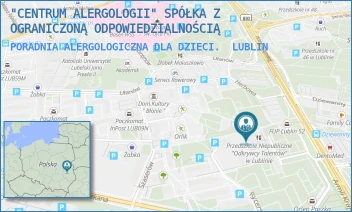 PORADNIA ALERGOLOGICZNA DLA DZIECI. - "CENTRUM ALERGOLOGII" SPÓŁKA Z OGRANICZONĄ ODPOWIEDZIALNOŚCIĄ - KAWALERYJSKA 10,  LUBLIN