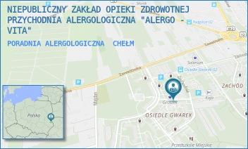 PORADNIA ALERGOLOGICZNA - NIEPUBLICZNY ZAKŁAD OPIEKI ZDROWOTNEJ PRZYCHODNIA ALERGOLOGICZNA "ALERGO - VITA" - ZACHODNIA 37,  CHEŁM