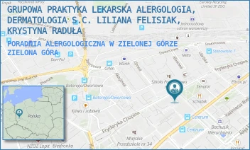 PORADNIA ALERGOLOGICZNA W ZIELONEJ GÓRZE - GRUPOWA PRAKTYKA LEKARSKA ALERGOLOGIA, DERMATOLOGIA S.C. LILIANA FELISIAK, KRYSTYNA RADUŁA - UL. FRYDERYKA CHOPINA 21,  ZIELONA GÓRA