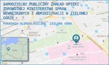 PORADNIA ALERGOLOGICZNA - SAMODZIELNY PUBLICZNY ZAKŁAD OPIEKI ZDROWOTNEJ MINISTERSTWA SPRAW WEWNĘTRZNYCH I ADMINISTRACJI W ZIELONEJ GÓRZE - UL. WAZÓW 42,  ZIELONA GÓRA