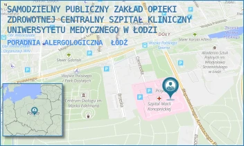 PORADNIA ALERGOLOGICZNA - SAMODZIELNY PUBLICZNY ZAKŁAD OPIEKI ZDROWOTNEJ CENTRALNY SZPITAL KLINICZNY UNIWERSYTETU MEDYCZNEGO W ŁODZI - UL. SPORNA 36/50,  ŁÓDŹ