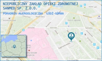 PORADNIA ALERGOLOGICZNA - NIEPUBLICZNY ZAKŁAD OPIEKI ZDROWOTNEJ SANMED SP. Z O.O. - UL. MYŚLIWSKA 9,  ŁÓDŹ-GÓRNA