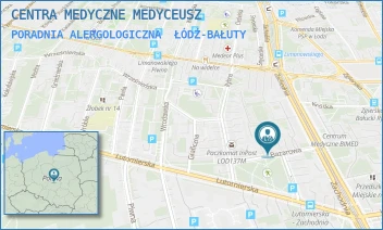 PORADNIA ALERGOLOGICZNA - CENTRA MEDYCZNE MEDYCEUSZ - UL. BAZAROWA 9,  ŁÓDŹ-BAŁUTY