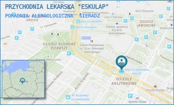 PORADNIA ALERGOLOGICZNA - PRZYCHODNIA LEKARSKA "ESKULAP" - UL. KS. JERZEGO POPIEŁUSZKI 2,  SIERADZ