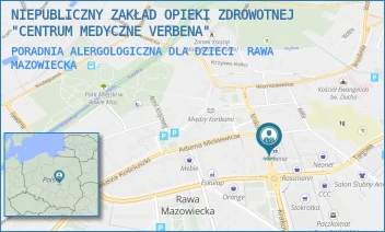 PORADNIA ALERGOLOGICZNA DLA DZIECI - NIEPUBLICZNY ZAKŁAD OPIEKI ZDROWOTNEJ "CENTRUM MEDYCZNE VERBENA" - UL. KRAKOWSKA 9,  RAWA MAZOWIECKA