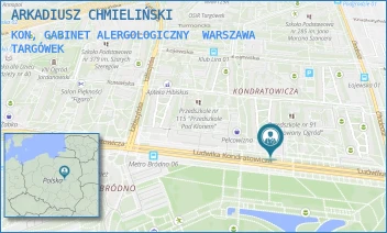 KON, GABINET ALERGOLOGICZNY - ARKADIUSZ CHMIELIŃSKI - KONDRATOWICZA 27B,  WARSZAWA TARGÓWEK