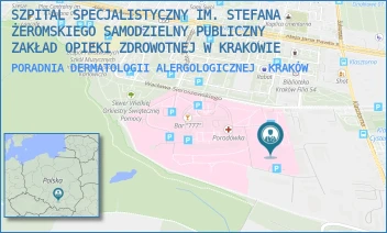 PORADNIA DERMATOLOGII ALERGOLOGICZNEJ - SZPITAL SPECJALISTYCZNY IM. STEFANA ŻEROMSKIEGO SAMODZIELNY PUBLICZNY ZAKŁAD OPIEKI ZDROWOTNEJ W KRAKOWIE - OS. NA SKARPIE  67,  KRAKÓW