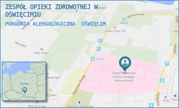 PORADNIA ALERGOLOGICZNA - ZESPÓŁ OPIEKI ZDROWOTNEJ W OŚWIĘCIMIU - UL. WYSOKIE BRZEGI 4,  OŚWIĘCIM