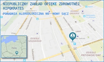 PORADNIA ALERGOLOGICZNA NS - NIEPUBLICZNY ZAKŁAD OPIEKI ZDROWOTNEJ HIPOKRATES - ALEJE STEFANA BATOREGO 77,  NOWY SĄCZ