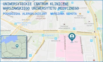 PODODDZIAŁ ALERGOLOGICZNY - UNIWERSYTECKIE CENTRUM KLINICZNE WARSZAWSKIEGO UNIWERSYTETU MEDYCZNEGO - STEFANA BANACHA 1A,  WARSZAWA OCHOTA