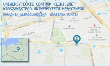PORADNIA ALERGOLOGICZNA - UNIWERSYTECKIE CENTRUM KLINICZNE WARSZAWSKIEGO UNIWERSYTETU MEDYCZNEGO - KOSZYKOWA 82A,  WARSZAWA OCHOTA
