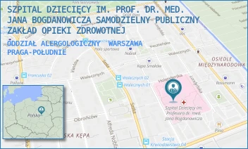 ODDZIAŁ ALERGOLOGICZNY - SZPITAL DZIECIĘCY IM. PROF. DR. MED. JANA BOGDANOWICZA SAMODZIELNY PUBLICZNY ZAKŁAD OPIEKI ZDROWOTNEJ - NIEKŁAŃSKA 4/24,  WARSZAWA PRAGA-POŁUDNIE