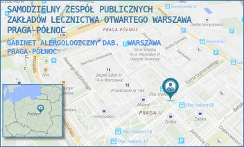 GABINET ALERGOLOGICZNY DAB. - SAMODZIELNY ZESPÓŁ PUBLICZNYCH ZAKŁADÓW LECZNICTWA OTWARTEGO WARSZAWA PRAGA-PÓŁNOC - DĄBROWSZCZAKÓW 5A,  WARSZAWA PRAGA-PÓŁNOC