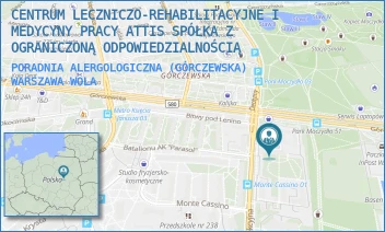 PORADNIA ALERGOLOGICZNA (GÓRCZEWSKA) - CENTRUM LECZNICZO-REHABILITACYJNE I MEDYCYNY PRACY ATTIS SPÓŁKA Z OGRANICZONĄ ODPOWIEDZIALNOŚCIĄ - GÓRCZEWSKA 89,  WARSZAWA WOLA