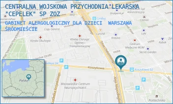 GABINET ALERGOLOGICZNY DLA DZIECI - CENTRALNA WOJSKOWA PRZYCHODNIA LEKARSKA "CEPELEK" SP ZOZ - KOSZYKOWA 78,  WARSZAWA ŚRÓDMIEŚCIE