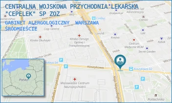 GABINET ALERGOLOGICZNY - CENTRALNA WOJSKOWA PRZYCHODNIA LEKARSKA "CEPELEK" SP ZOZ - KOSZYKOWA 78,  WARSZAWA ŚRÓDMIEŚCIE