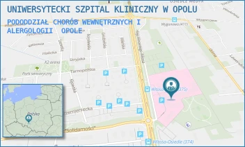 PODODDZIAŁ CHORÓB WEWNĘTRZNYCH I ALERGOLOGII - UNIWERSYTECKI SZPITAL KLINICZNY W OPOLU - UL. ALEJA WINCENTEGO WITOSA 26,  OPOLE