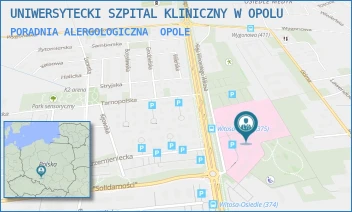 PORADNIA ALERGOLOGICZNA - UNIWERSYTECKI SZPITAL KLINICZNY W OPOLU - UL. ALEJA WINCENTEGO WITOSA 26,  OPOLE