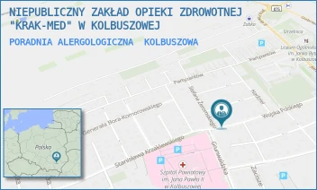 PORADNIA ALERGOLOGICZNA - NIEPUBLICZNY ZAKŁAD OPIEKI ZDROWOTNEJ "KRAK-MED" W KOLBUSZOWEJ - UL. WOJSKA POLSKIEGO 14,  KOLBUSZOWA