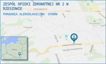 PORADNIA ALERGOLOGICZNA - ZESPÓŁ OPIEKI ZDROWOTNEJ NR 2 W RZESZOWIE - UL. KS. JÓZEFA OŻOGA 32,  DYNÓW