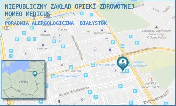 PORADNIA ALERGOLOGICZNA - NIEPUBLICZNY ZAKŁAD OPIEKI ZDROWOTNEJ HOMEO MEDICUS - KOMISJI EDUKACJI NARODOWEJ 3B/1,  BIAŁYSTOK