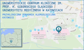 PRZYKLINICZNA PORADNIA ALERGOLOGICZNA - UNIWERSYTECKIE CENTRUM KLINICZNE IM. PROF. K. GIBIŃSKIEGO ŚLĄSKIEGO UNIWERSYTETU MEDYCZNEGO W KATOWICACH - UL. MEDYKÓW 14,  KATOWICE