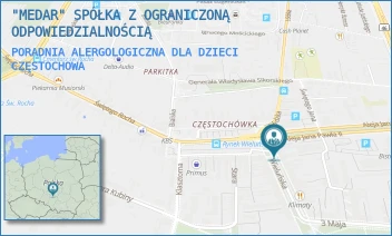 PORADNIA ALERGOLOGICZNA DLA DZIECI - "MEDAR" SPÓŁKA Z OGRANICZONĄ ODPOWIEDZIALNOŚCIĄ - UL. WIELUŃSKA 28,  CZĘSTOCHOWA