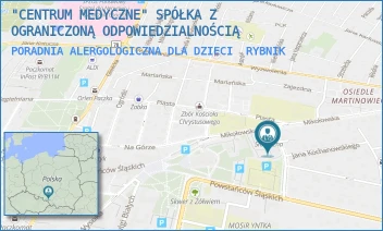 PORADNIA ALERGOLOGICZNA DLA DZIECI - "CENTRUM MEDYCZNE" SPÓŁKA Z OGRANICZONĄ ODPOWIEDZIALNOŚCIĄ - UL. BYŁYCH WIĘŹNIÓW POLITYCZNYCH 3,  RYBNIK