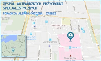 PORADNIA ALERGOLOGICZNA - ZESPÓŁ WOJEWÓDZKICH PRZYCHODNI SPECJALISTYCZNYCH - UL. MARII SKŁODOWSKIEJ-CURIE 10,  ZABRZE