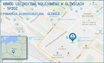 PORADNIA ALERGOLOGICZNA - OBWÓD LECZNICTWA KOLEJOWEGO W GLIWICACH - SPZOZ - UL. OPOLSKA 18,  GLIWICE