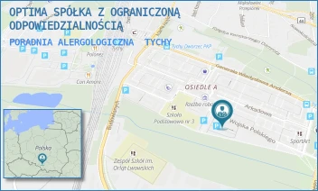 PORADNIA ALERGOLOGICZNA - OPTIMA SPÓŁKA Z OGRANICZONĄ ODPOWIEDZIALNOŚCIĄ - UL. WOJSKA POLSKIEGO 4,  TYCHY