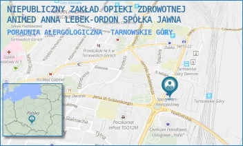 PORADNIA ALERGOLOGICZNA - NIEPUBLICZNY ZAKŁAD OPIEKI ZDROWOTNEJ ANIMED ANNA LEBEK-ORDON SPÓŁKA JAWNA - UL. MARSZAŁKA JÓZEFA PIŁSUDSKIEGO 9A,  TARNOWSKIE GÓRY
