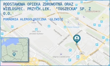 PORADNIA ALERGOLOGICZNA - PODSTAWOWA OPIEKA ZDROWOTNA ORAZ WIELOSPEC. PRZYCH.LEK.  "TOSZECKA" SP. Z O.O. - UL. TOSZECKA 18,  GLIWICE