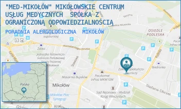 PORADNIA ALERGOLOGICZNA - "MED-MIKOŁÓW" MIKOŁOWSKIE CENTRUM USŁUG MEDYCZNYCH  SPÓŁKA Z OGRANICZONĄ ODPOWIEDZIALNOŚCIĄ - UL. STEFANA OKRZEI 31,  MIKOŁÓW