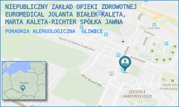PORADNIA ALERGOLOGICZNA - NIEPUBLICZNY ZAKŁAD OPIEKI ZDROWOTNEJ EUROMEDICAL JOLANTA BIAŁEK-KALETA, MARTA KALETA-RICHTER SPÓŁKA JAWNA - UL. SZAFIROWA 18,  GLIWICE