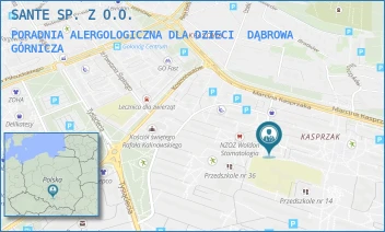 PORADNIA ALERGOLOGICZNA DLA DZIECI - SANTE SP. Z O.O. - UL. MARCINA KASPRZAKA 26 A,  DĄBROWA GÓRNICZA