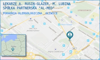 PORADNIA ALERGOLOGICZNA - LEKARZE A. RUSIN-GLAZER, M. LUBINA SPÓŁKA PARTNERSKA "AL-MED" - UL. TOSZECKA 18,  GLIWICE