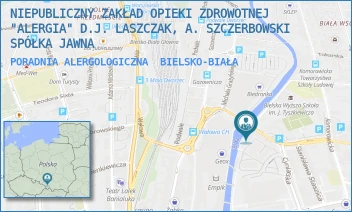 PORADNIA ALERGOLOGICZNA - NIEPUBLICZNY ZAKŁAD OPIEKI ZDROWOTNEJ "ALERGIA" D.J. LASZCZAK, A. SZCZERBOWSKI SPÓŁKA JAWNA - UL. CYNIARSKA 24,  BIELSKO-BIAŁA